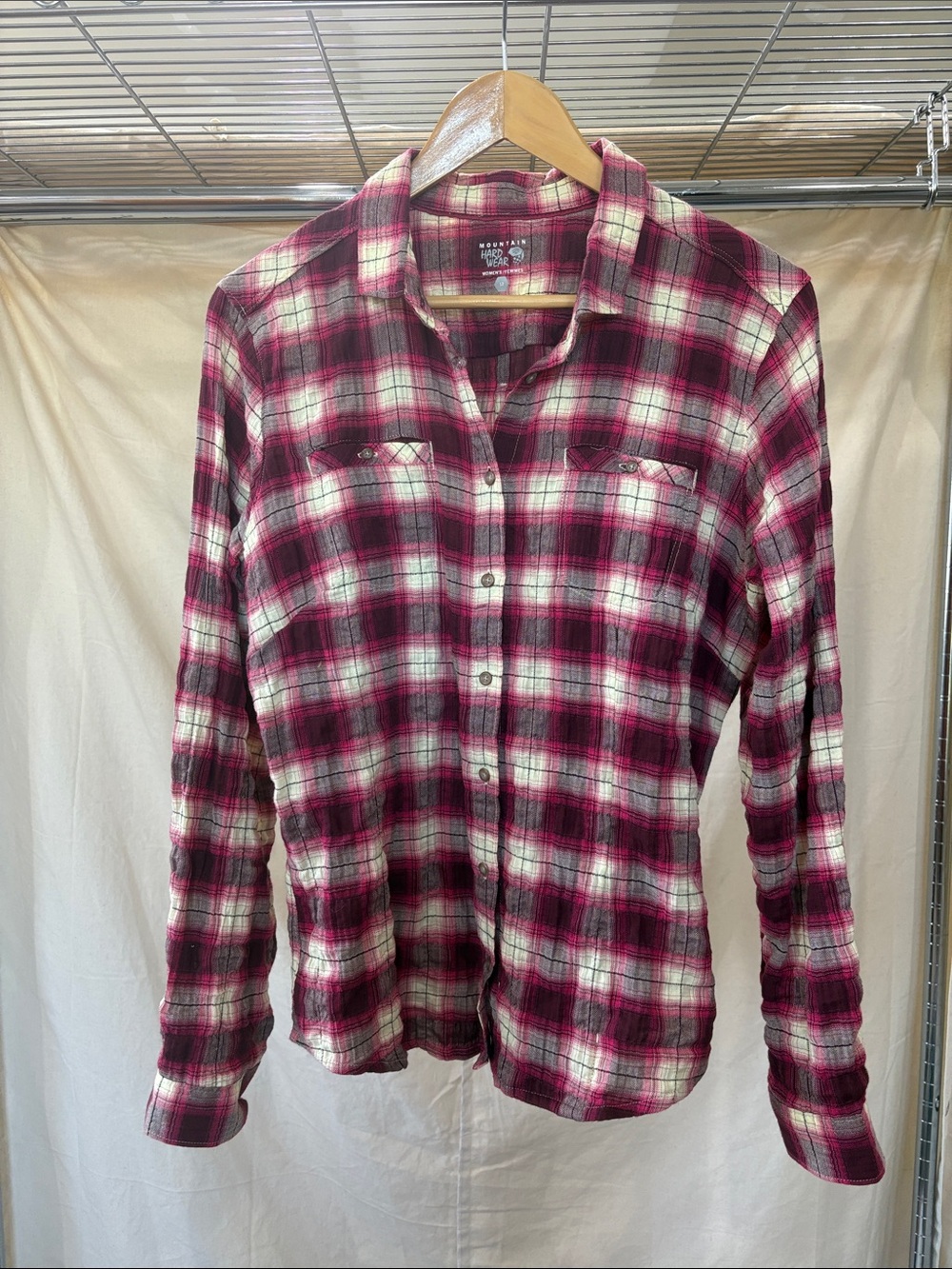 Mountain Hardwear Women's Red Plaid Button-Down Shirt